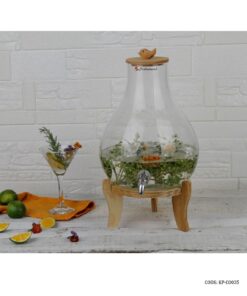 کلمن شیشه ای در چوبی 7 لیتری مدل آیکیا