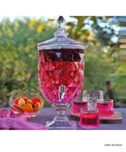 کلمن شیشه ای پایه دار 5 لیتری مدل میلینیوم