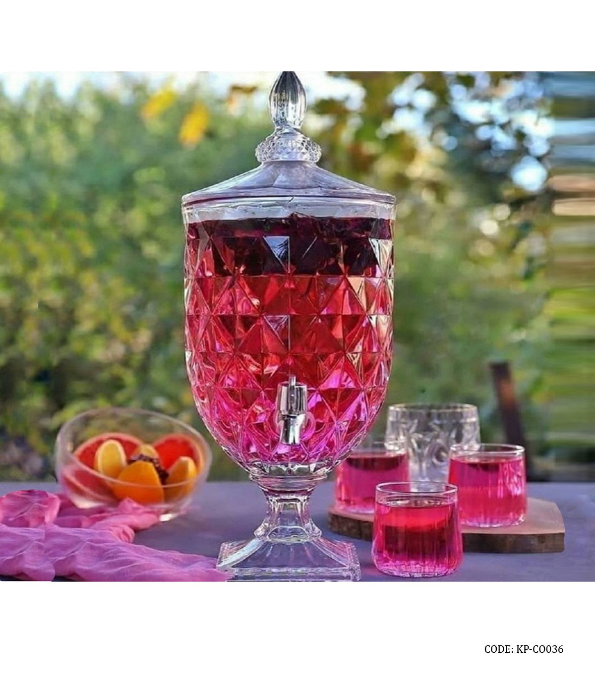 کلمن شیشه ای پایه دار 5 لیتری مدل میلینیوم