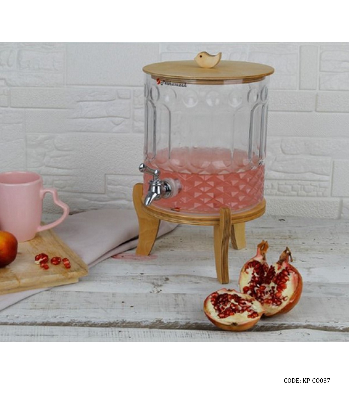 کلمن یک طبقه شیشه ای 4/5 لیتری پایه چوبی مدل آنجلیکا