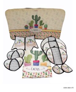 سرویس آشپزخانه پارچه ای 11 پارچه مدل کاکتوس