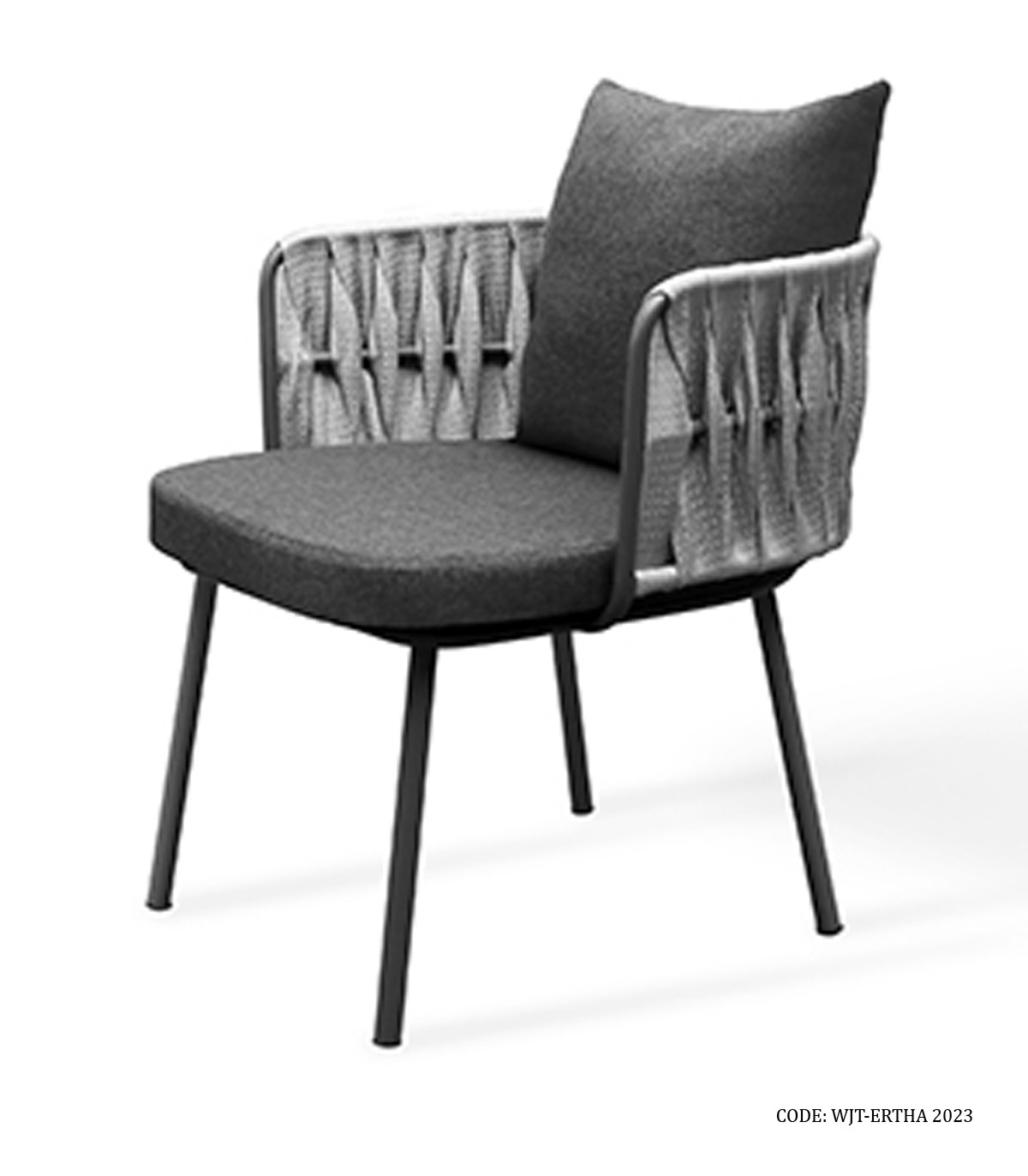 صندلی ناهار خوری فلزی دسته دار مدل آرتا