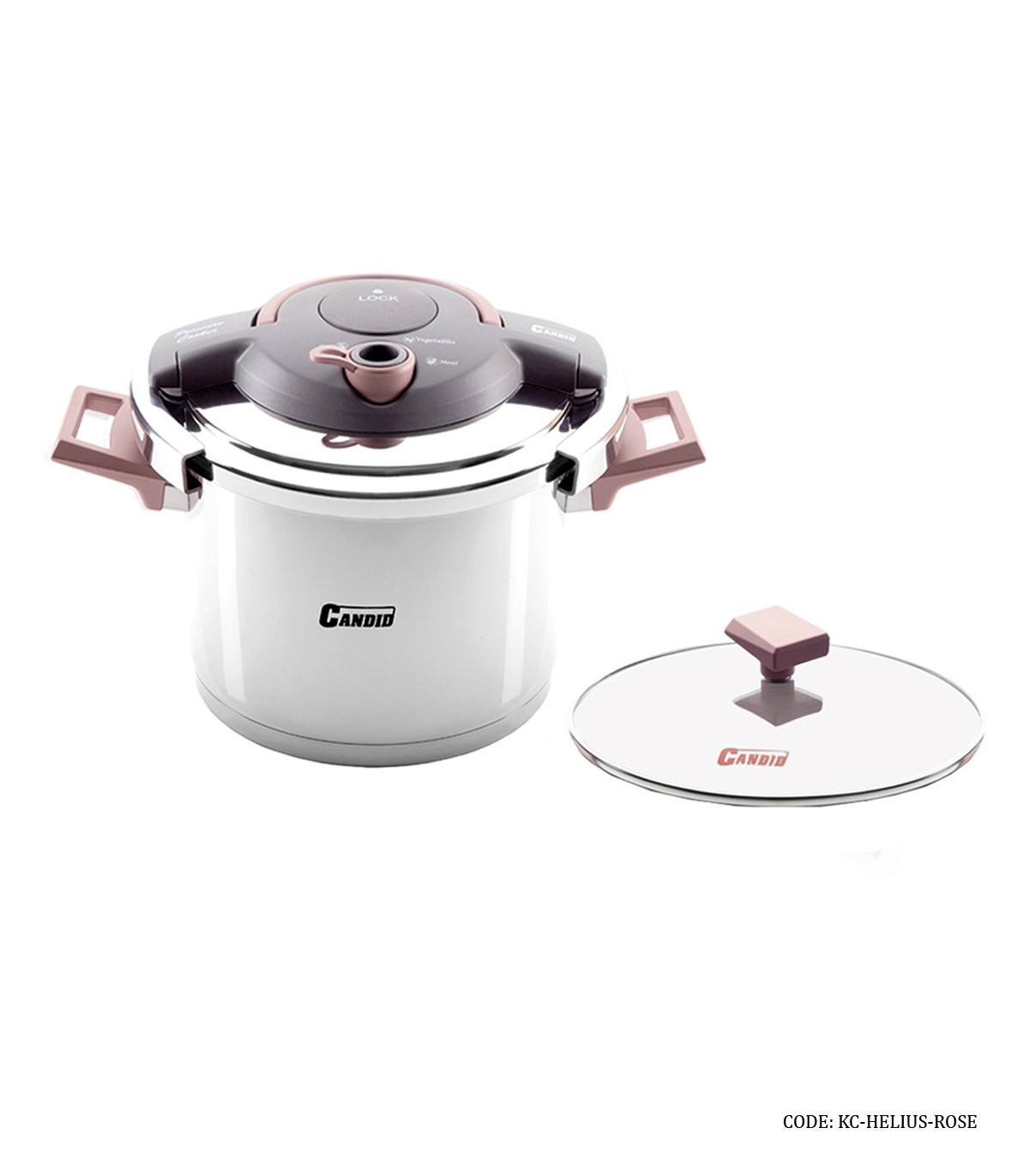 زودپز دودسته 6 لیتری کاندید مدل هلیوس رزگلد