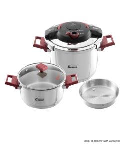 زودپز دوقلو 6 لیتری مدل هلیوس زرشکی