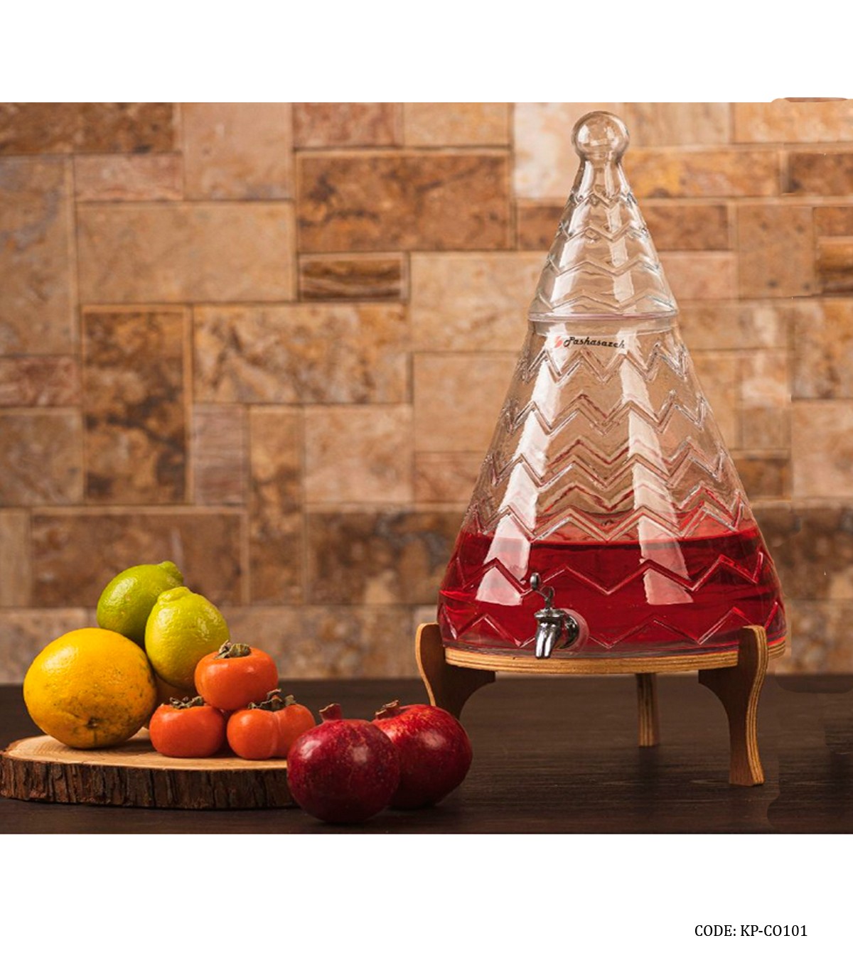 کلمن شیشه ای کریسمس سه پایه پاشا سازه مدل 101