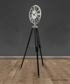 ساعت ایستاده فلزی سه پایه مدل RIVOLI سیلور