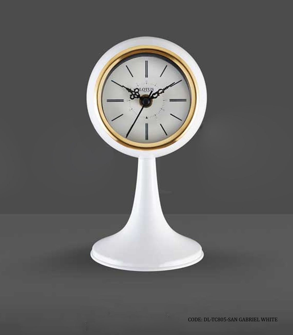 ساعت رومیزی فلزی لوتوس مدل GABRIEL سفید
