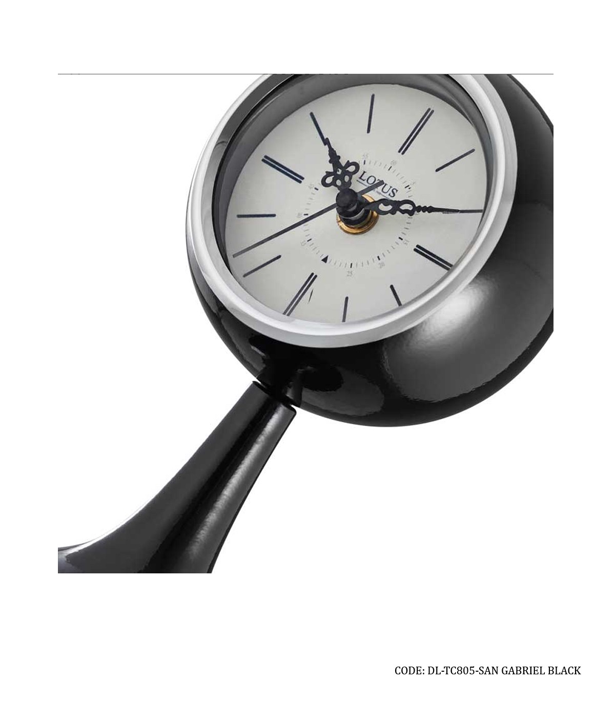 ساعت رومیزی فلزی گرد مدل GABRIEL مشکی