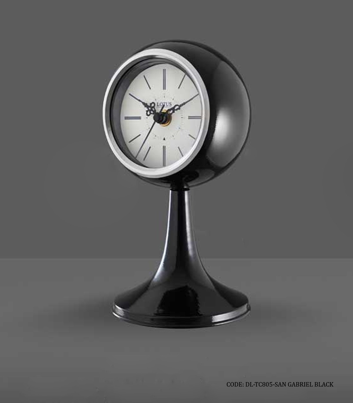 ساعت رومیزی فلزی گرد مدل GABRIEL مشکی