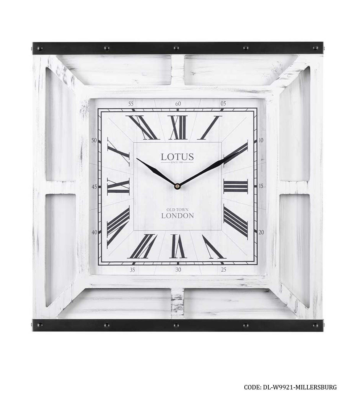 ساعت دیواری مربعی طرح پتینه مدل MILLERSBURG