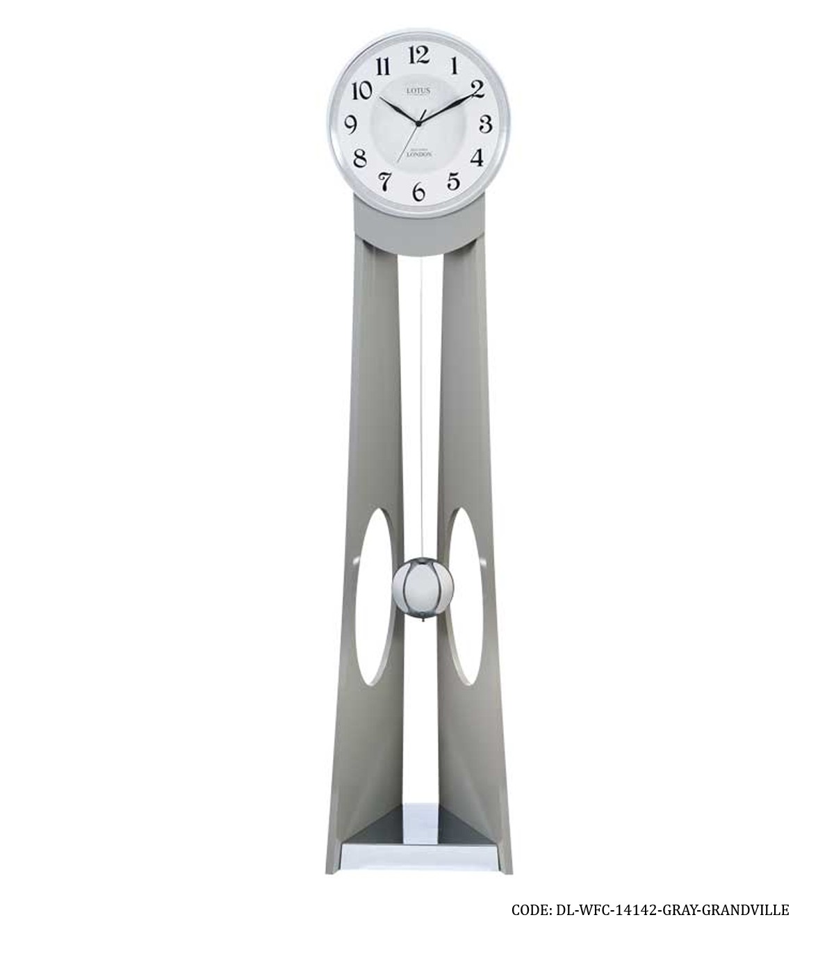 ساعت کنار سالنی ترکیب چوب و فلز مدل GRANVILLE طوسی