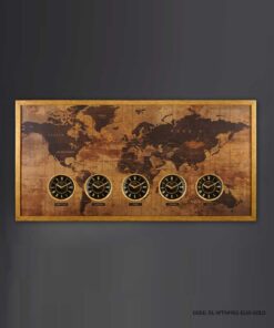 ساعت دیواری چوبی هتلی چندزمانه مدل ELIO