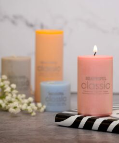 شمع کلاسیک مدل استوانه ای قطر 6 سانتیمتر مجموعه سه عددی