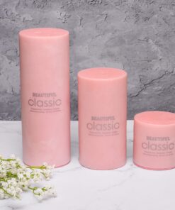 شمع کلاسیک مدل استوانه ای قطر 6 سانتیمتر مجموعه سه عددی