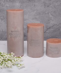 شمع کلاسیک مدل استوانه ای قطر 6 سانتیمتر مجموعه سه عددی