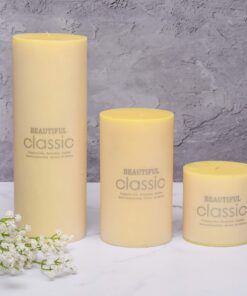 شمع کلاسیک مدل استوانه ای قطر 6 سانتیمتر مجموعه سه عددی
