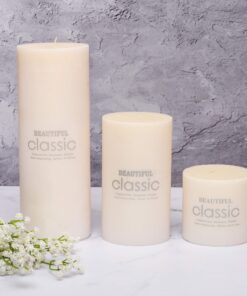 شمع کلاسیک مدل استوانه ای قطر 6 سانتیمتر مجموعه سه عددی