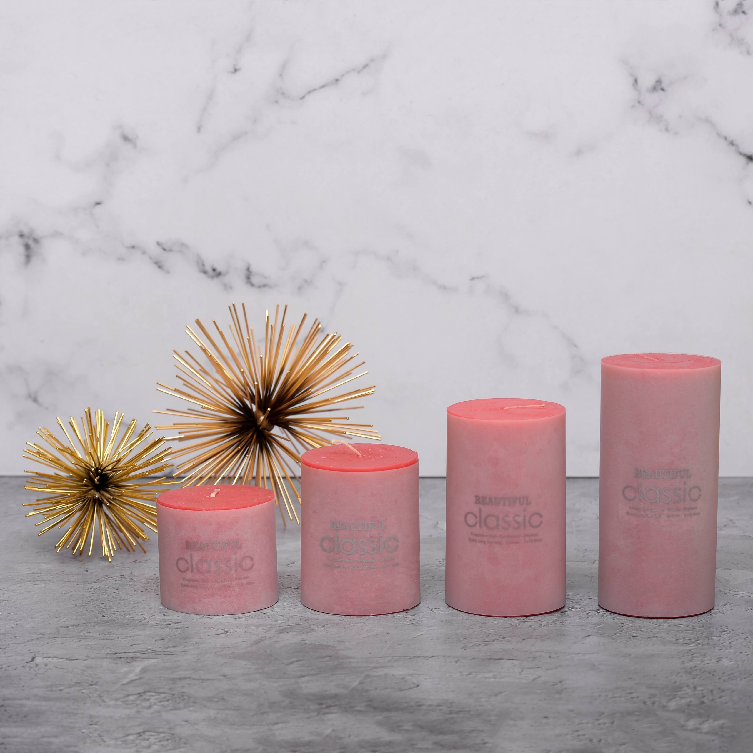 شمع کلاسیک مدل استوانه ای قطر 7 سانتی متر مجموعه چهار عددی