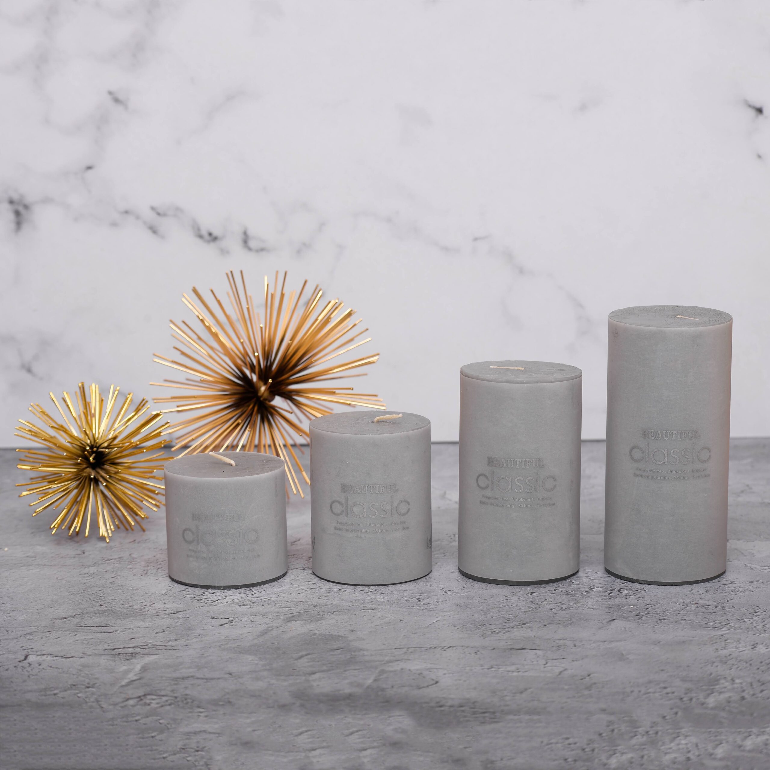 شمع کلاسیک مدل استوانه ای قطر 7 سانتی متر مجموعه چهار عددی