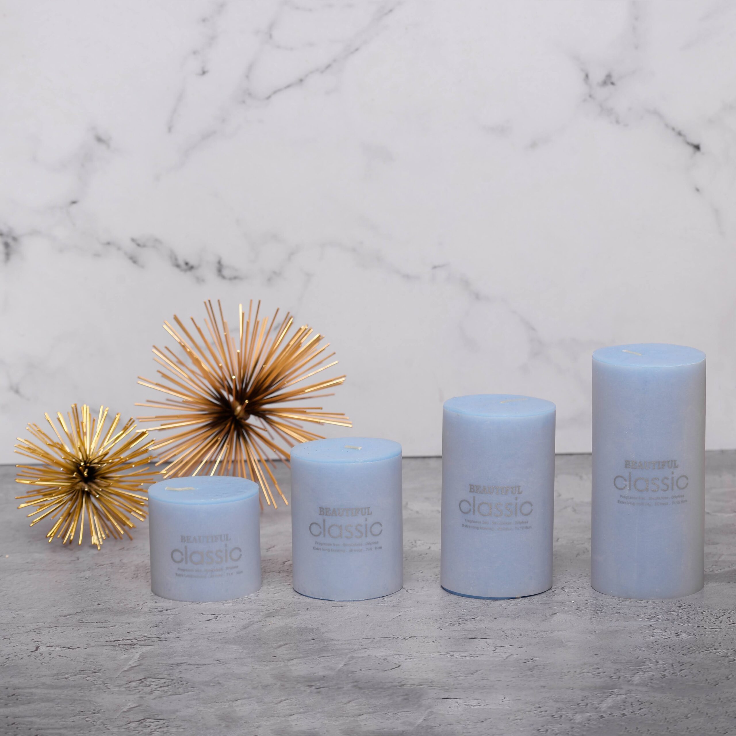 شمع کلاسیک مدل استوانه ای قطر 7 سانتی متر مجموعه چهار عددی