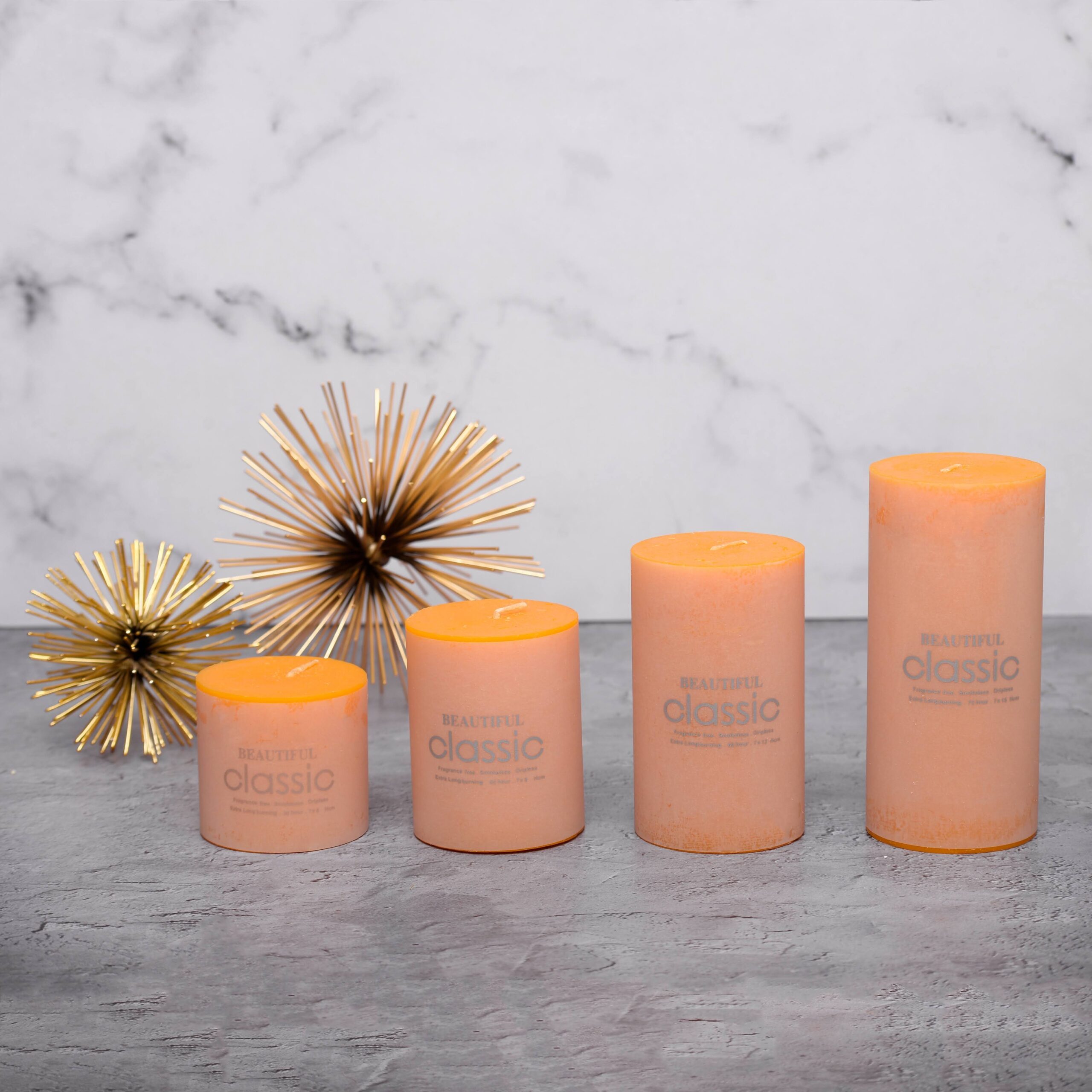 شمع کلاسیک مدل استوانه ای قطر 7 سانتی متر مجموعه چهار عددی