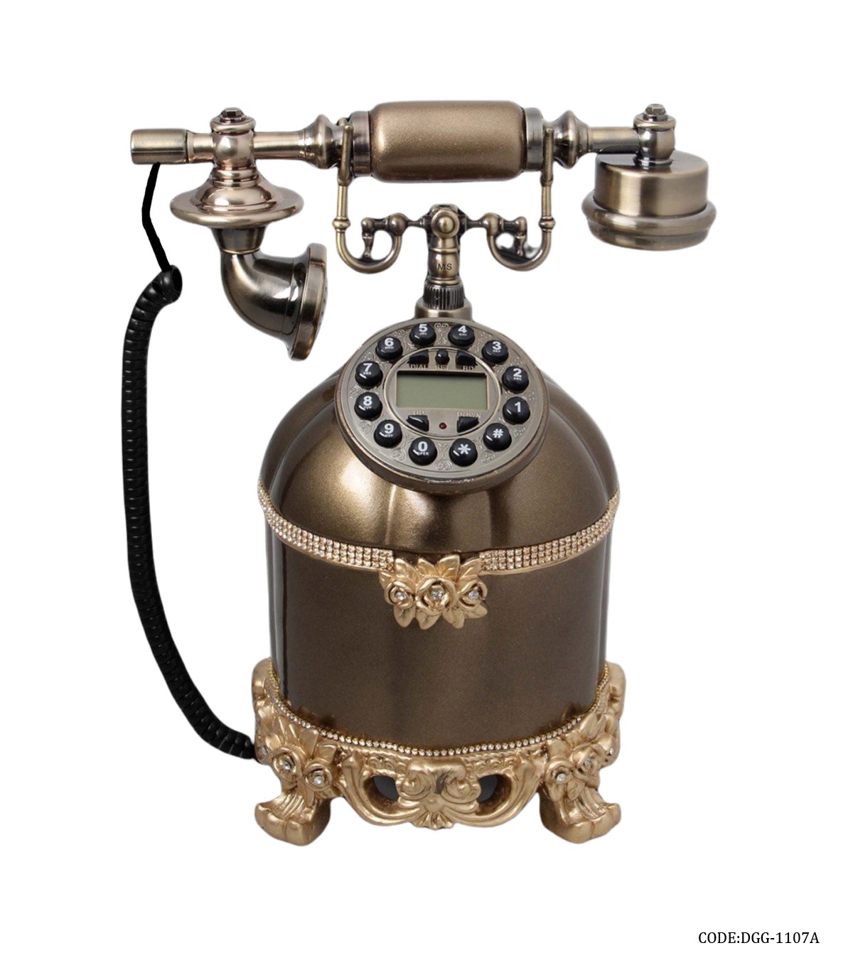 تلفن رومیزی بلند برنزی مدل 1107