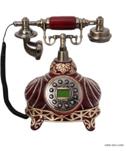 تلفن رومیزی گرد زرشکی مدل 1108