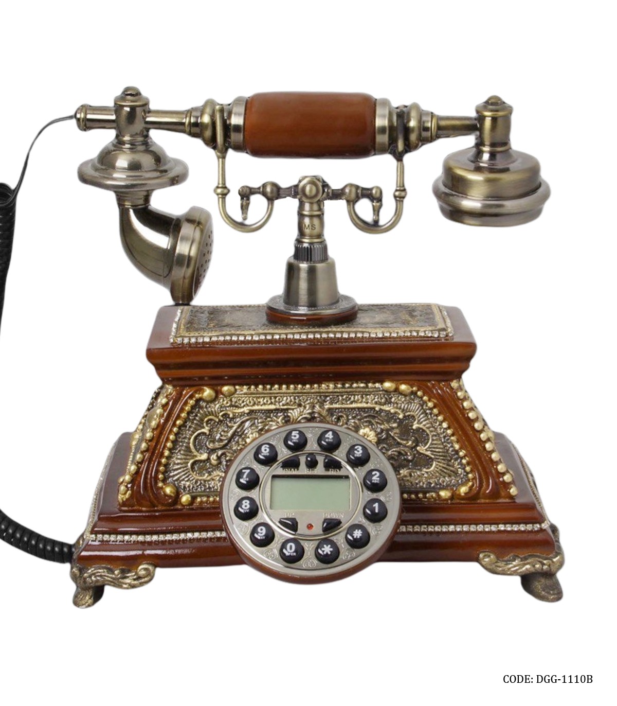 تلفن رومیزی نوستالژی قهوه ای مدل 1110