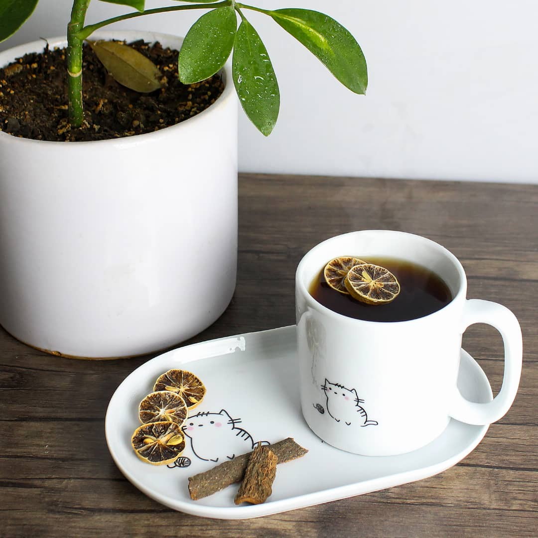 ماگ چینی مدل گربه و کاموا