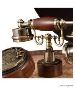 تلفن پایه دار چوبی قهوه ای رنگ طرح کره