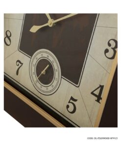 ساعت دیواری چوبی مربعی مدل 9915