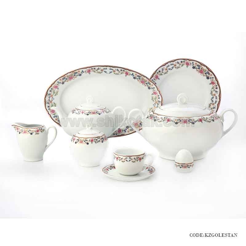 ظروف چینی 6 نفره زرین طرح گلستان