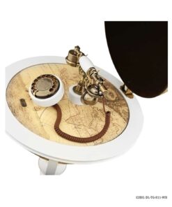 تلفن پایه دار چوبی مدل کره سفید