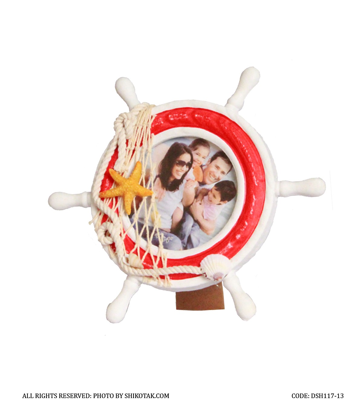 قاب عکس چوبی طرح سکان قرمز