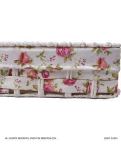 ست جادستمال و سطل زباله سفید طرح شطرنجی پارچه