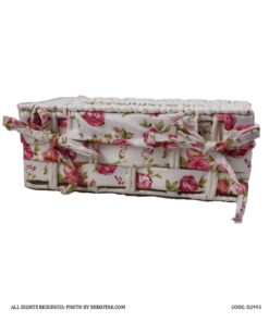 ست جادستمال و سطل زباله سفید طرح شطرنجی پارچه