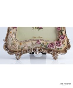 قاب عکس فانتزی طلایی مدل رز ارغوانی