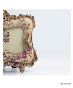 قاب عکس فانتزی طلایی مدل رز ارغوانی