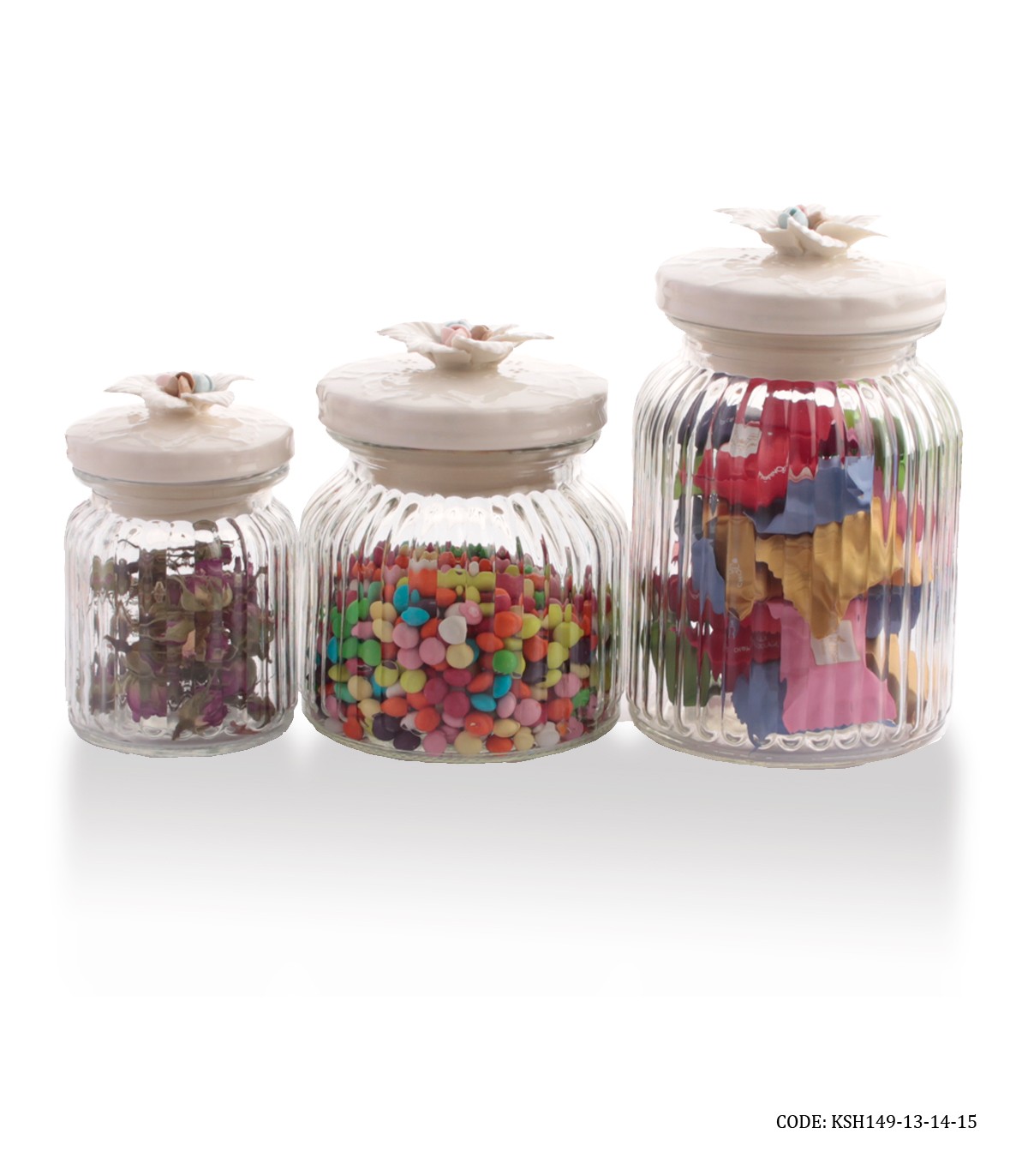 بانکه در سرامیکی با گل برجسته مدل غنچه 3سایز