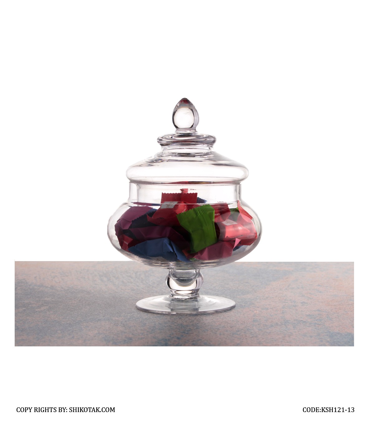 کندی باکس شیشه ای گرد پایه دار سری 13-121