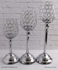 جاشمعی پایه دار سیلور طرح استوانه