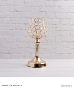 جاشمعی کریستالی پایه دار طرح لاله