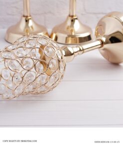 جاشمعی کریستالی پایه دار طرح لاله