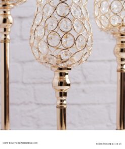 جاشمعی کریستالی پایه دار طرح لاله