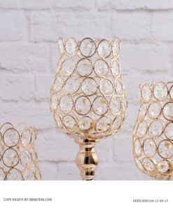 جاشمعی کریستالی پایه دار طرح لاله