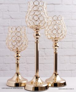 جاشمعی کریستالی پایه دار طرح لاله