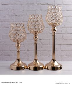 جاشمعی کریستالی پایه دار طرح لاله