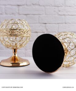 جاشمعی کریستالی پایه دار کوتاه سایز کوچک