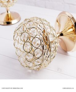 جاشمعی کریستالی پایه دار کوتاه سایز کوچک