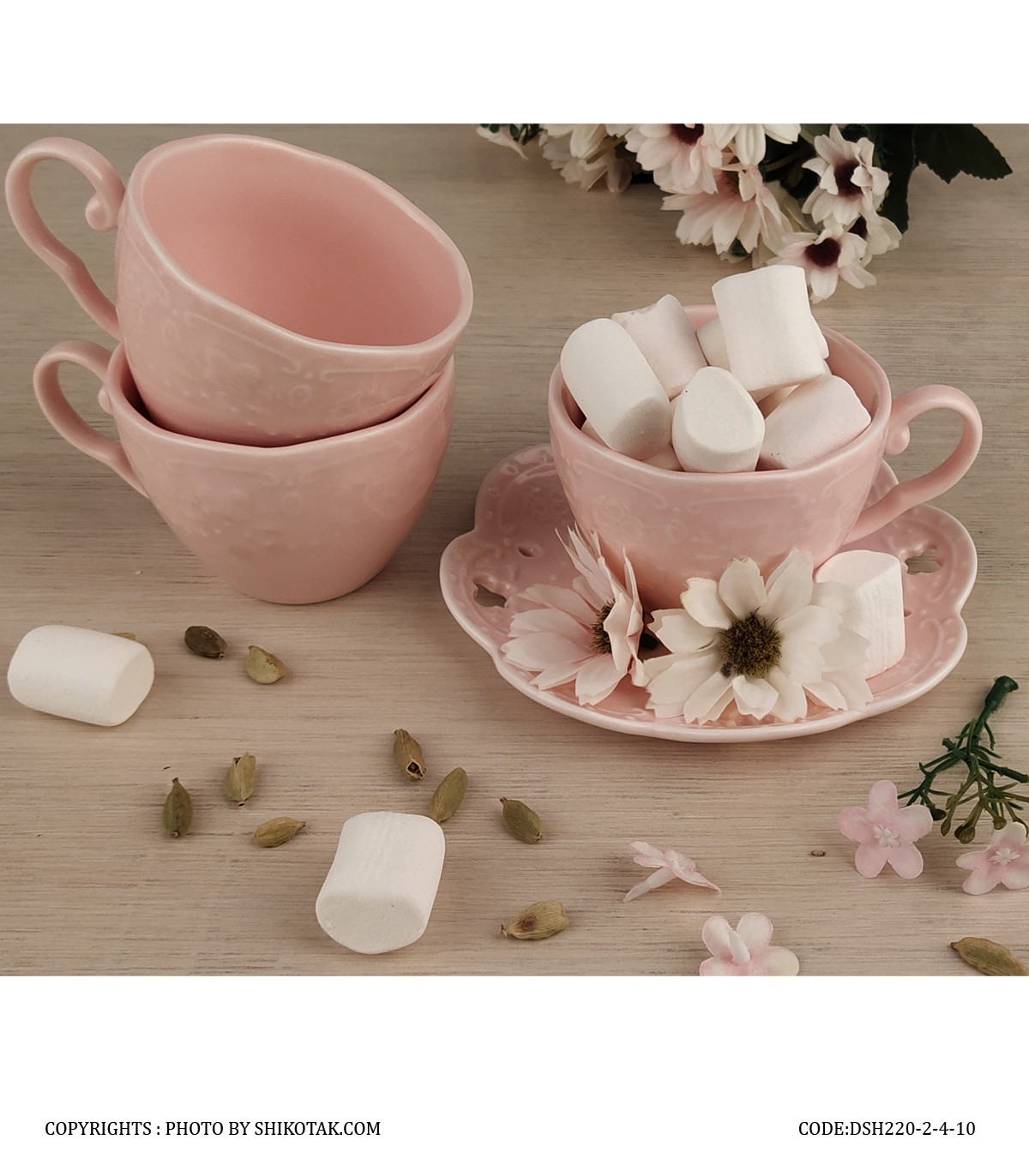 ست فنجان نلعبکی انگلیش هوم طرح گل